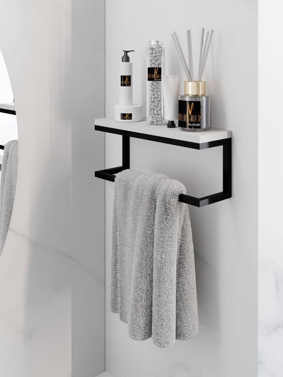 towel shelf with rail