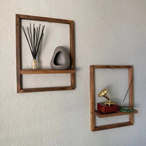 2 Wall shelf wood decor living room hall balcoy winter garden