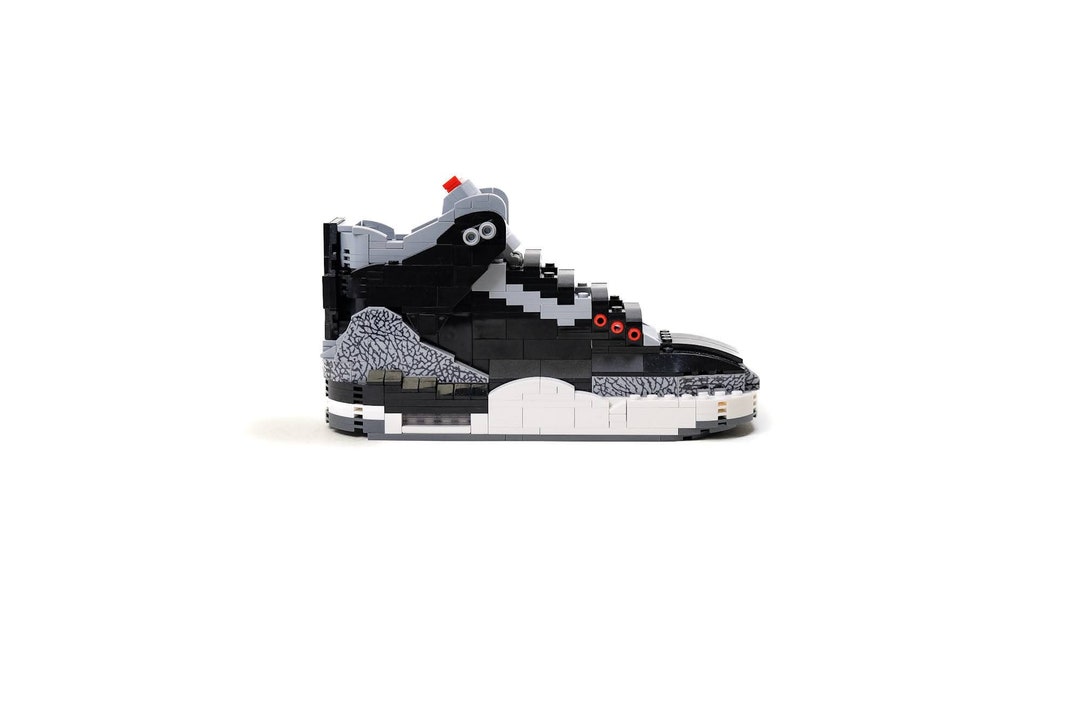 Sneaker Bricks AJ3 bc3 Black Cement Hand Crafted Building Blocks Sneakers Kickbricks Etsy