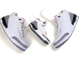 AJ3 Sneaker Bricks White Cement Hand Crafted Building Blocks Sneakers Kickbricks