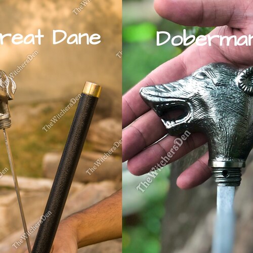 Pack of 2 Walking Stick Dog Style The Great Dane and Dobermann Shaped shops Handle Larp Cosplay gift for him Father's Day, Mother day gift old age