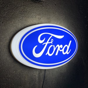 Ford illuminated sign for garage / workshop / games room / man cave led light up car logo badge sign unusual gifts for men boys present