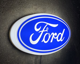 Ford illuminated sign for garage / workshop / games room / man cave led light up car logo badge sign unusual gifts for men boys present