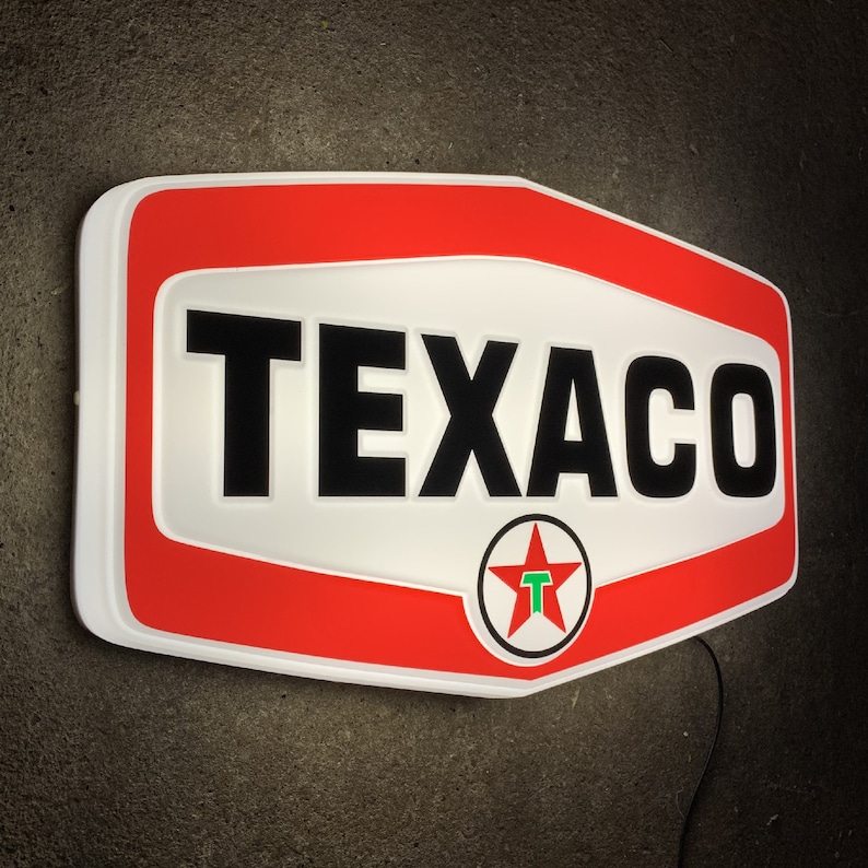 Petrol signs led illuminated garage / man cave / games room / pub shell gulf esso total fina sunoco conoco texaco mobil bp modern wall art image 7