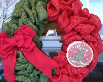 Merry Christmas burlap wreath