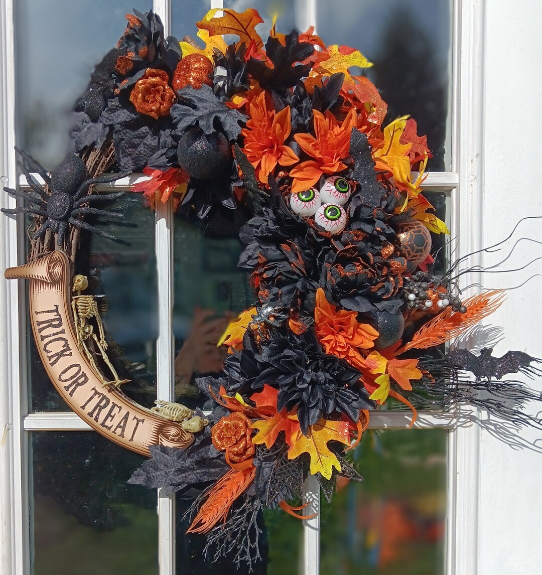 Halloween Grapevine Wreath for Front Door - Etsy