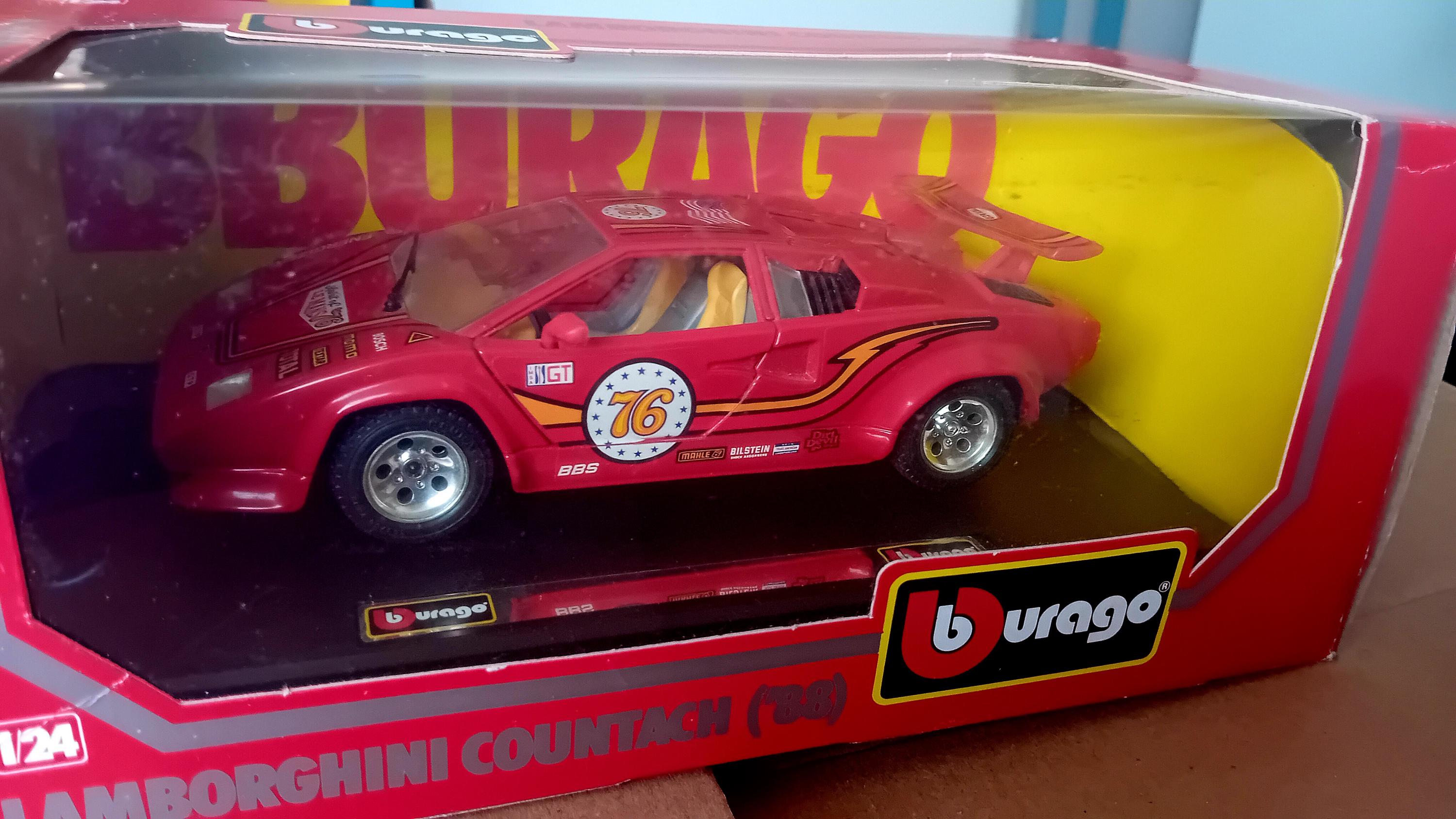Burago Lamborghini Countach Red Spirit of Le Mans 76 Livery 1:24 ...