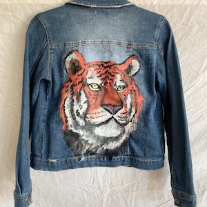Tiger Custom Made Painted Denim Jacket