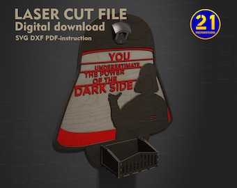 Ouvre-bouteille Seigneur des Ténèbres | Fichier de découpe laser 3 couches (SVG, DXF, CDR)