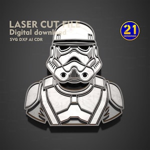 Stormtrooper Multilayer Laser Cut Datei | 5 Schichten | SVG DXF Digitaler Download