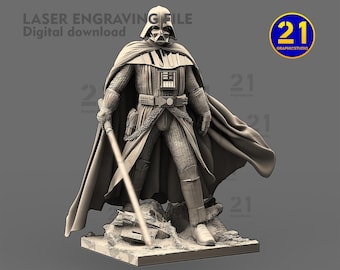 Seigneur des Ténèbres - fichier de gravure laser 3D - téléchargement numérique (SVG, PNG, LightBurn, PDF)