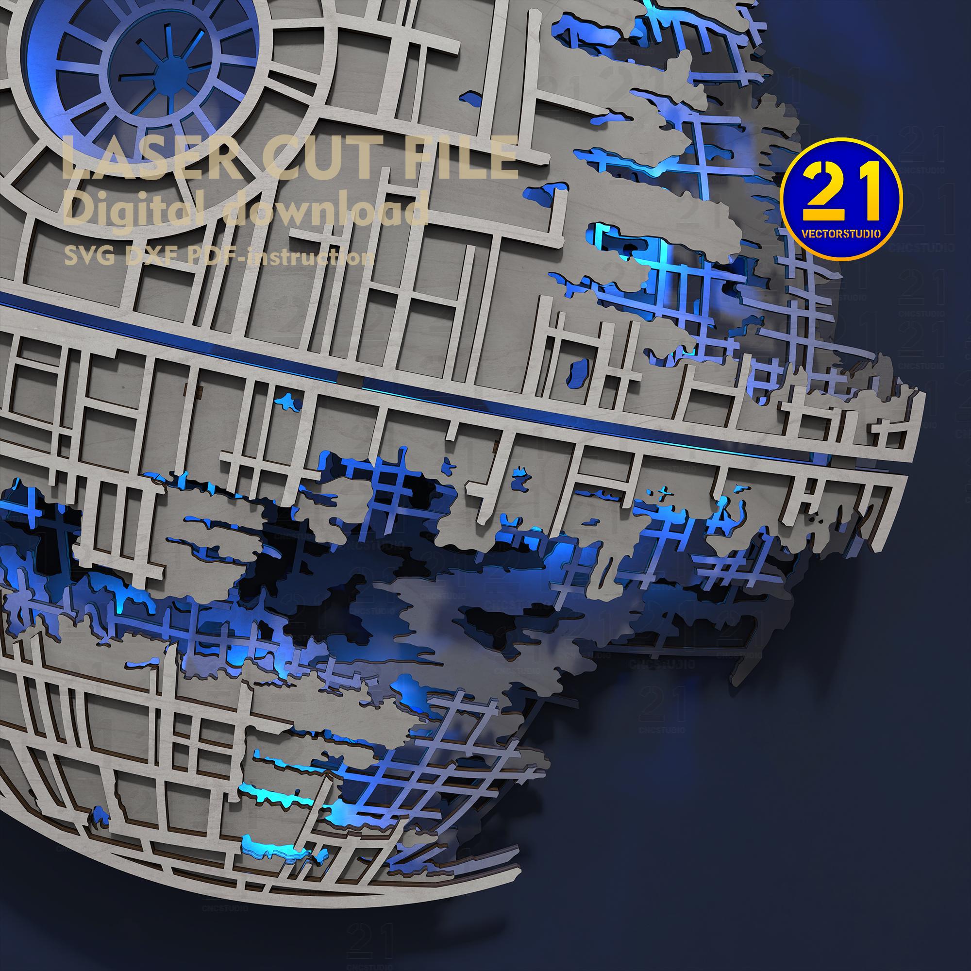 Death Star Laser Cut Files | 5 Layers | Star Wars Inspired