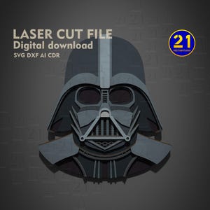Plik wielowarstwowy Dark Lord do cięcia laserowego | Sztuka ścienna 3D | Dekoracja Sci-Fi | Pobieranie cyfrowe SVG DXF