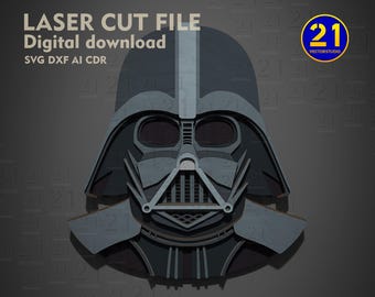 Fichier de découpe laser Seigneur des Ténèbres : art mural science-fiction 3D (téléchargement numérique DXF SVG)