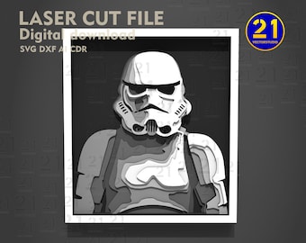 Art du soldat galactique | Fichier de découpe laser 5 couches (DXF, SVG, ai, CDR)
