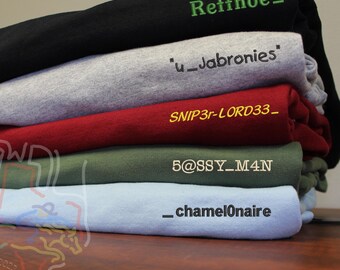 Custom Embroidered Gamertag Sweatshirt, Personalized Gamer Gift for Boyfriend, Brother, or Gaming Enthusiast, Valentines Gift for Him