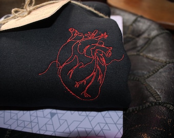 Embroidered Anatomical Heart, Hospital Sweatshirt, Cardiology Gift, Hospital Gift