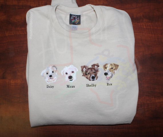 Custom Embroidered Pet, Personalized Pet Embroidery Sweatshirt, Pet Loss Gift Gifts for Pet Lovers