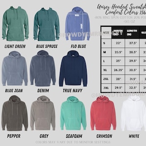 Bluza z kapturem Comfort Colors 1567 Mockup z koszykiem rozmiarów Plik PNG