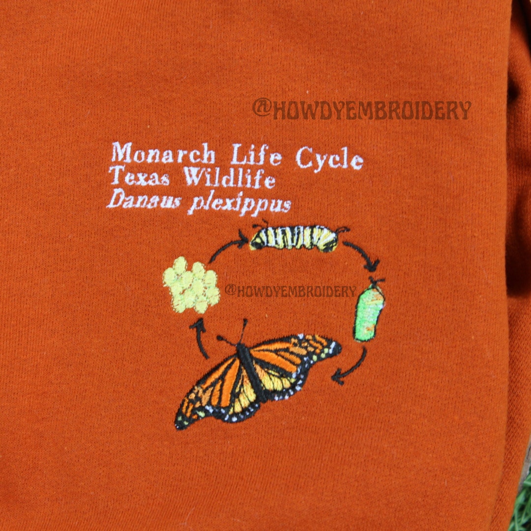 Butterfly Metamorphosis Embroidered Silk Cotton Long-Sleeve