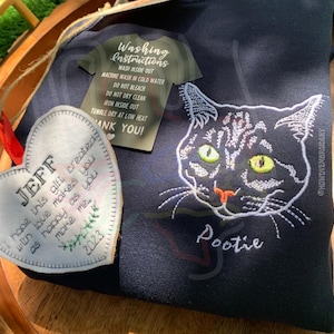 Minimalist Pet Embroidery Sweatshirt, Dog Sweater, Cat Sweater, Custom Pet Embroidery, Pet Loss Gift, Gifts for Pet Lovers