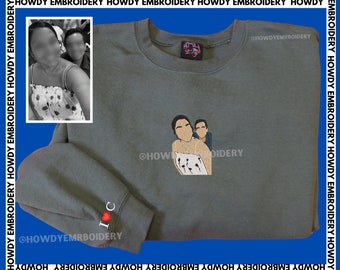 SWEATSHIRT Personalized Embroidered Photo Custom Embroidered Photo Portrait