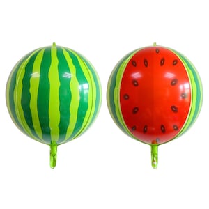 4D Watermelon Foil Balloon Large Round Sphere Shaped