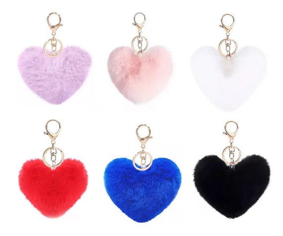 Portachiavi Pelliccia Sintetica Donna Portachiavi A Forma Di Cuore - Foto 7