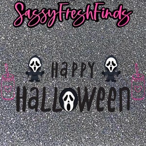 Pink horror theme cup, girly Halloween, horror fan, Halloween cup, travel cup, cold cup, venti cup, pink cup, Halloween guy, pink Halloween