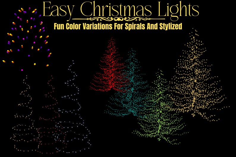 Easy Drag and Drop Christmas Tree Lights Transparent Overlays Add