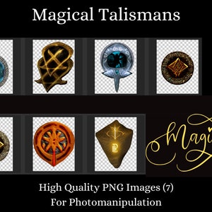 PNG di alta qualità di talismani magici, ciondoli, amuleti e oggetti - perfetti per i tuoi progetti fantasy o copertine di libri
