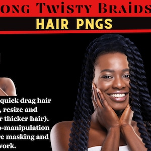 Long Twisty Braids Png Overlays Clipart For Photomanipulation Art. Transparent Background and Varying Face Directions!