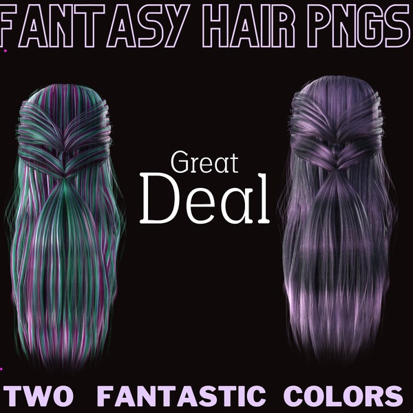 Fantasy Hair Png Overlays -- Great Deal -- For Photomanipulation