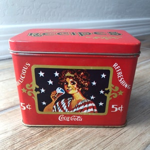 Vintage Coca-Cola Recipe Box - Cards 4 1/2” wide by 3” tall