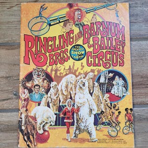 Revista vintage de 1977 de la edición 106 del circo Ringling Bros. and Barnum Bailey