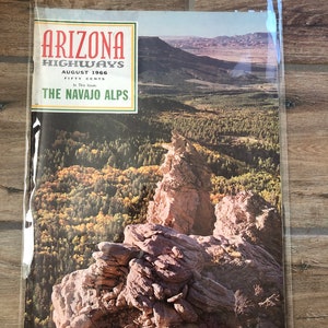 Vintage sierpień 1966 Arizona Highways Navajo Alps