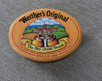 Vintage 1985 August Storck Werther's Original Candy Advertising Tin-Hard to Find Vintage 1985 August Storck Werther's Original Candy Advertising Tin-Hard to Find