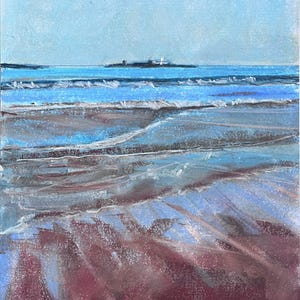 Original pastel painting 'Across to the Farne Islands' Northumberland