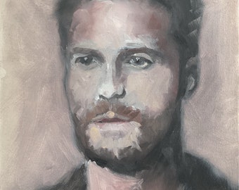 Original oil painting of Actor Jamie Dornan
