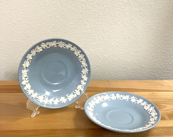 Wedgewood Queensware Blue Saucers (Set of 2)