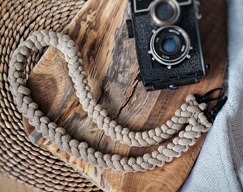Handmade Macrame Camera Strap: Boho Cotton Camera Harness