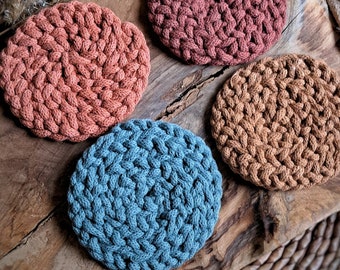 Macrame Coasters - Earthy Tones Braided Coasters| 20 COLOURS