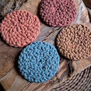 Macrame Coasters - Earthy Tones Braided Coasters| 20 COLOURS