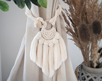 Makramee Vorhang Raffhalter: Boho Fenster Dekor aus Baumwolle