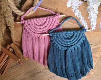 Mini Macrame Wall Hanging: Boho Half Circle Decor - 42 Colors