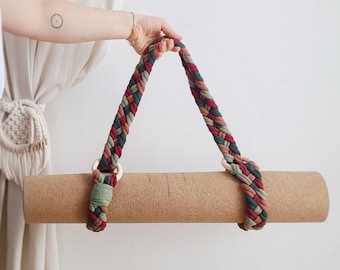 Handmade Organic Cotton Yoga Mat Strap: Adjustable Eco-Friendly Carrier