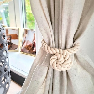 Magnetic Rope Curtain Tieback: Cotton Cord, Handmade