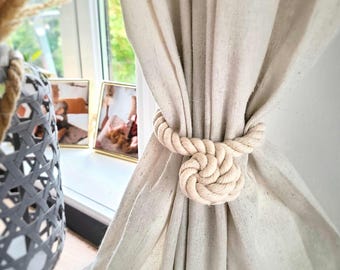Magnetic Rope Curtain Tieback: Cotton Cord, Handmade