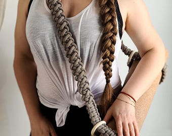 Organic Cotton Yoga Mat Strap: Adjustable Carrier for Thick Mats