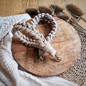 Boho Macrame Wristlet Keychain: Handmade Cotton Cord